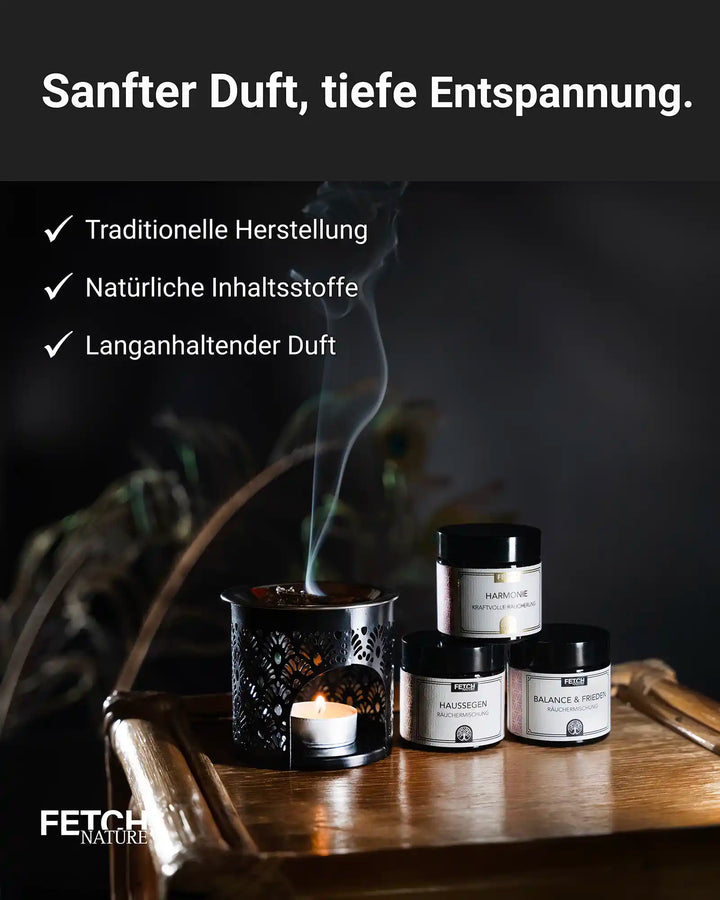 Haussegen - Harmonie - Balance &amp; Frieden Räuchermischung | Stövchen Set